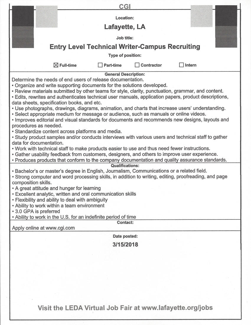 Entry Level Technical Writer Campus Recruiting Veterans Corner